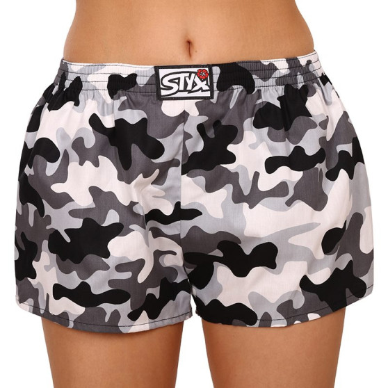 Boxers para mulher Styx arte clássica borracha camouflage (K1457)