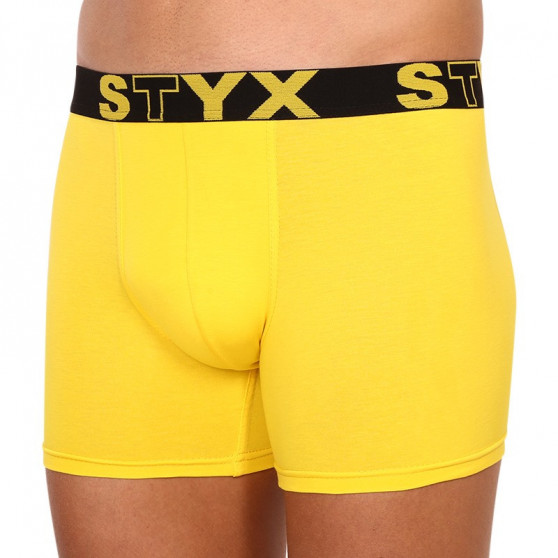 Boxers para homem Styx longo desportivo elástico amarelo (U1068)