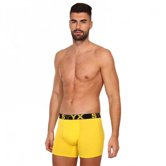 Boxers para homem Styx longo desportivo elástico amarelo (U1068)