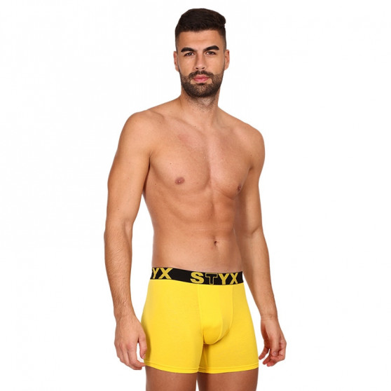 Boxers para homem Styx longo desportivo elástico amarelo (U1068)