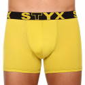 Boxers para homem Styx longo desportivo elástico verde e amarelo (U1065)