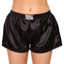 Boxers para mulher Styx clássico elástico acetinado preto (L960)