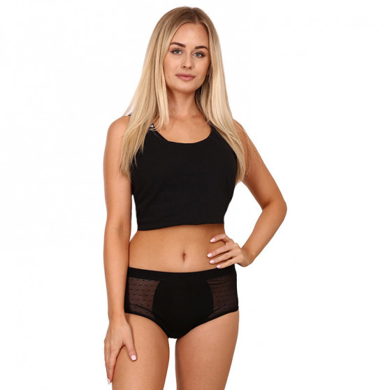 Bodylok Cuecas Menstruais Bamboo Hi-Waist Preto Menstruação Pesada (BD2204)