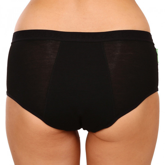 Bodylok Cuecas Menstruais Bamboo Hi-Waist Preto Menstruação Pesada (BD2204)