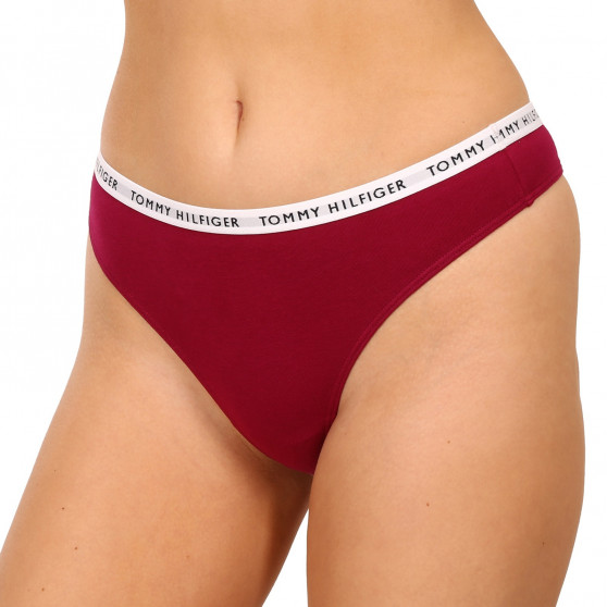 3PACK Tanga para mulher Tommy Hilfiger multicolorido (UW0UW02829 0XH)