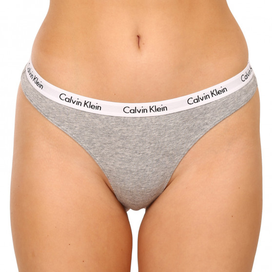 3PACK Tanga para mulher Calvin Klein superdimensionado multicolorido (QD3800E-658)