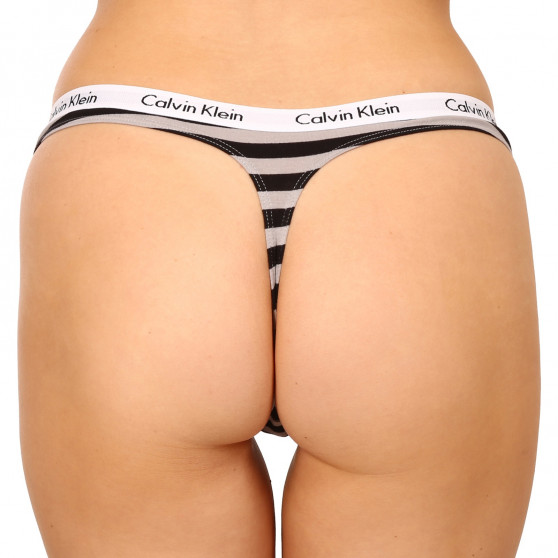 3PACK Tanga para mulher Calvin Klein superdimensionado multicolorido (QD3800E-658)