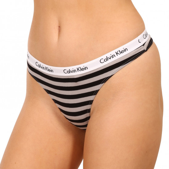 3PACK Tanga para mulher Calvin Klein superdimensionado multicolorido (QD3800E-658)