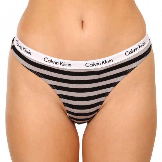 3PACK Tanga para mulher Calvin Klein superdimensionado multicolorido (QD3800E-658)