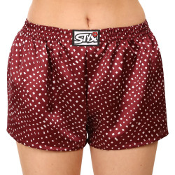 Boxers para mulher Styx clássico elástico cetim vermelho (L681)