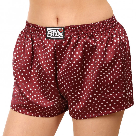 Boxers para mulher Styx clássico elástico cetim vermelho (L681)