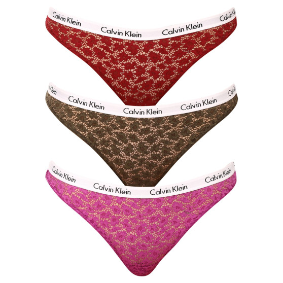 3PACK Cuecas brasileiras para mulher Calvin Klein multicolorido (QD3925E-6VY)