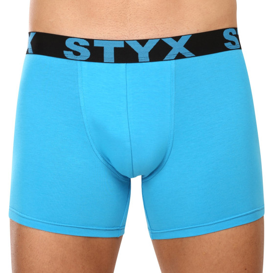 Calções de boxer para homem Styx longo desportivo elástico azul claro (U1169)