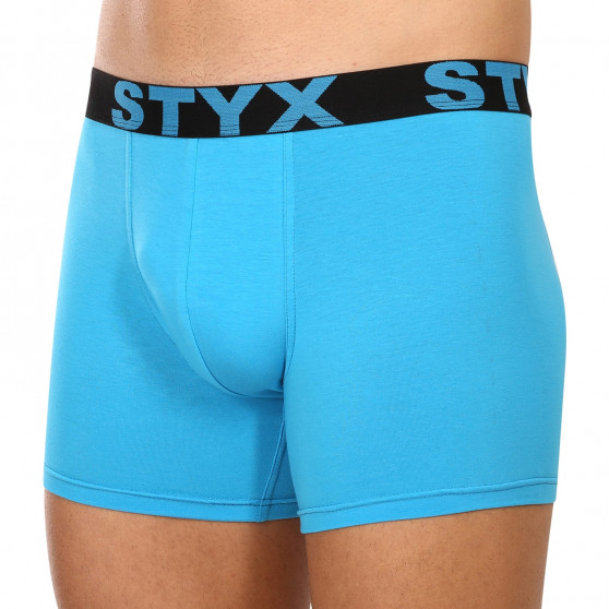 Calções de boxer para homem Styx longo desportivo elástico azul claro (U1169)