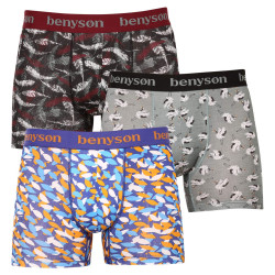 3PACK Boxers para homem Benysøn bambu multicolorido (BENY-7010)