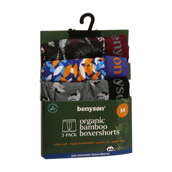 3PACK Boxers para homem Benysøn bambu multicolorido (BENY-7010)