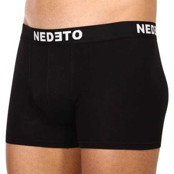 10PACK Boxers para homem Nedeto preto (10NDTB001-brand)