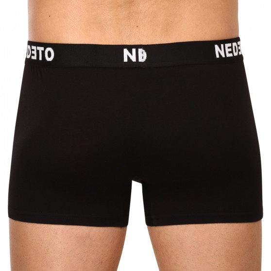 10PACK Boxers para homem Nedeto preto (10NDTB001-brand)