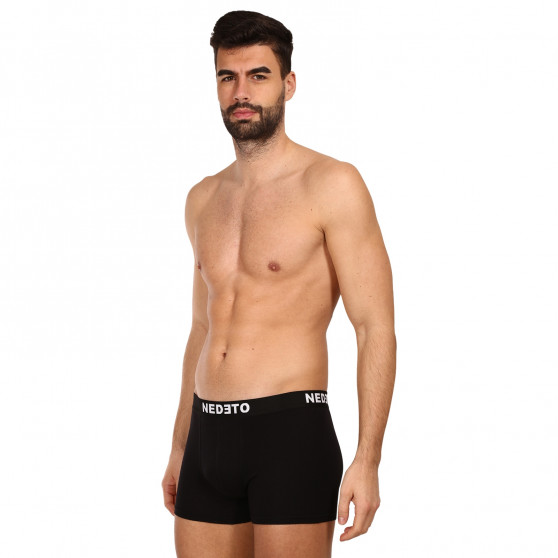 10PACK Boxers para homem Nedeto preto (10NDTB001-brand)