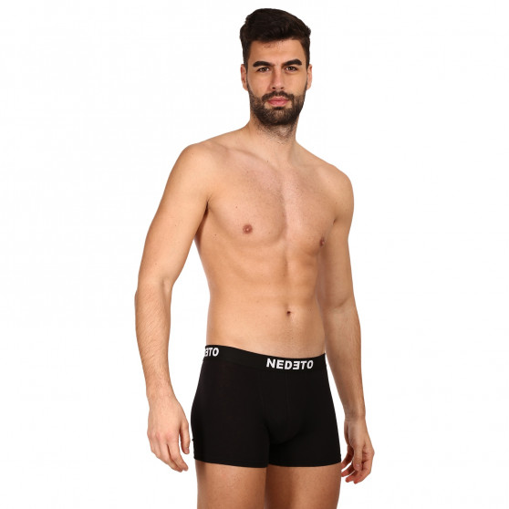 10PACK Boxers para homem Nedeto preto (10NDTB001-brand)