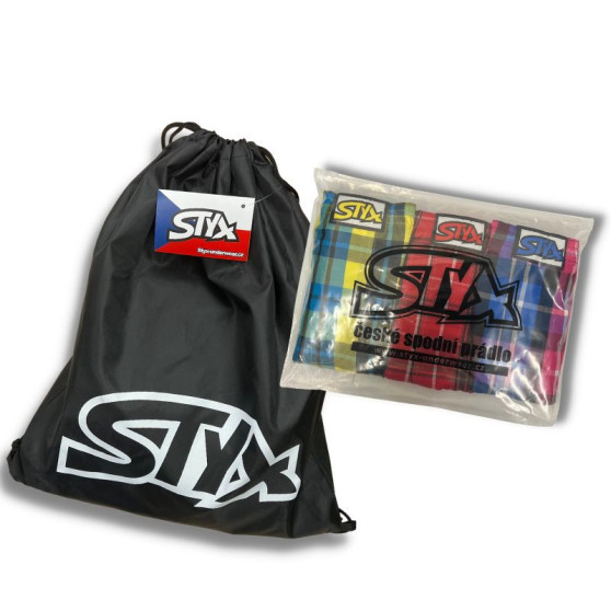 3PACK Boxers para homem Styx arte clássica borracha multicolorido (3A14051)