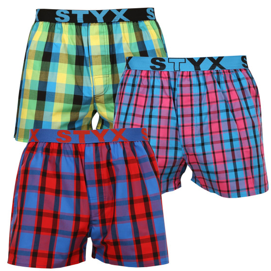 3PACK Boxers para homem Styx desporto elástico multicolorido (B9343536)