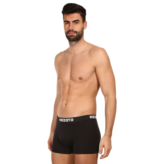 7PACK Boxers para homem Nedeto preto (7NDTB001-brand)