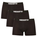 3PACK Boxers para homem Nedeto preto (3NDTB001-brand)