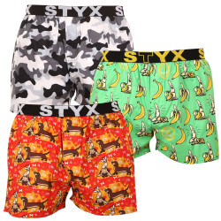 3PACK Boxers para homem Styx arte esportes borracha multicolorido (3B13497)