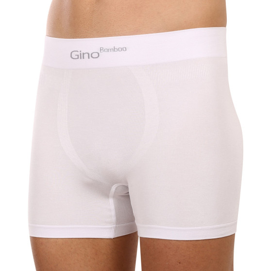 Boxers para homem Gino bambu sem costuras branco (54004)