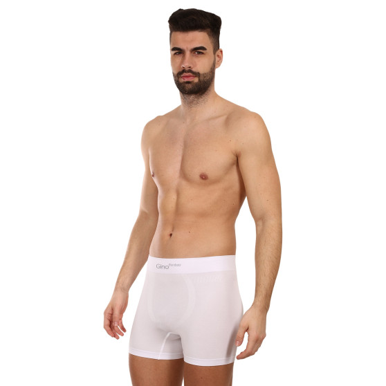 Boxers para homem Gino bambu sem costuras branco (54004)