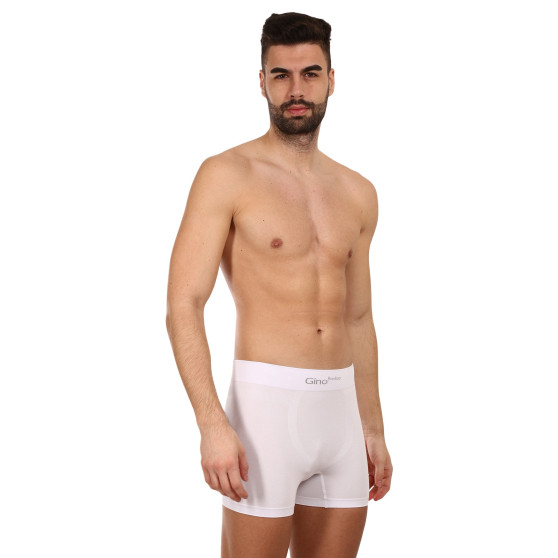 Boxers para homem Gino bambu sem costuras branco (54004)