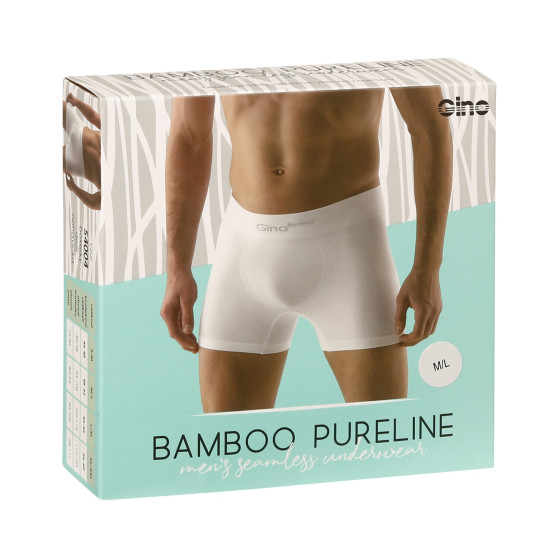 Boxers para homem Gino bambu sem costuras branco (54004)