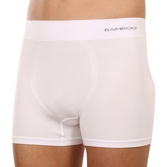 Boxers para homem Gino bambu sem costuras branco (54005)