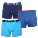 3PACK Boxers para homem Styx longo desportivo elástico multi-colorido (3U96789)