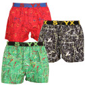 3PACK Boxers para homem Styx arte esportes borracha multicolorido (3B13356)