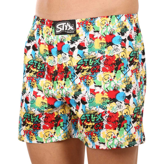 Boxers para homem Styx arte premium borracha clássica emoji (AP954)