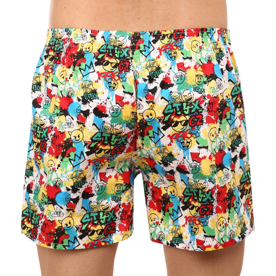 Boxers para homem Styx arte premium borracha clássica emoji (AP954)