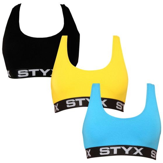 3PACK Soutien de senhora Styx sport multicolorido (3IP96089)