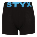 Boxers para crianças Styx desporto elástico preto (GJ961)