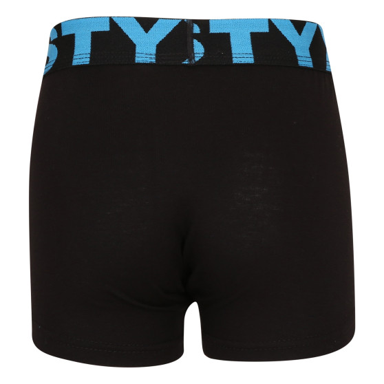 Boxers para crianças Styx desporto elástico preto (GJ961)