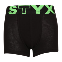 Boxers para crianças Styx desporto elástico preto (GJ962)