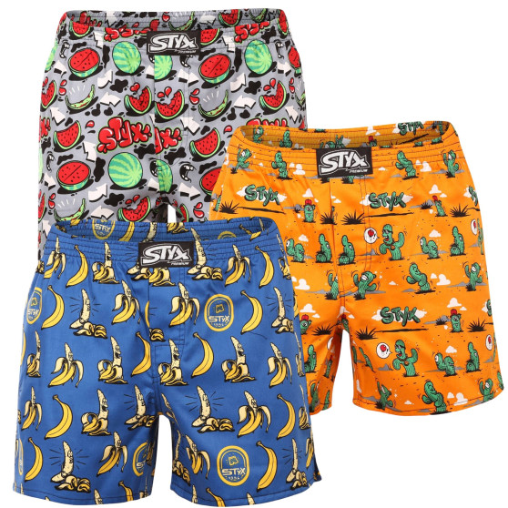 3PACK Boxers para homem Styx premium arte clássica borracha (3AP13199)