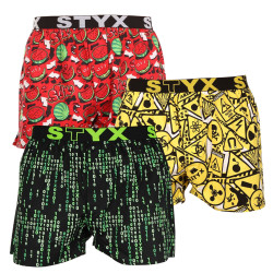 3PACK Boxers para homem Styx arte esportes borracha multicolorido (3B11290)