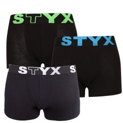 3PACK Boxers para criança Styx desporto elástico preto (3GJ96012)