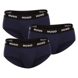 3PACK cuecas para homem HUGO azul escuro (50469763 410)