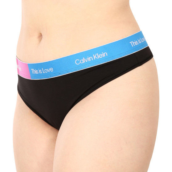 Tanga para mulher Calvin Klein superdimensionado preto (QF7279E-UB1)