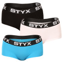 3PACK cuecas para mulher Styx com perna multicolorido (3IN96019)