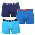 3PACK Boxers para homem Styx longo desportivo elástico multi-colorido (3U96897)