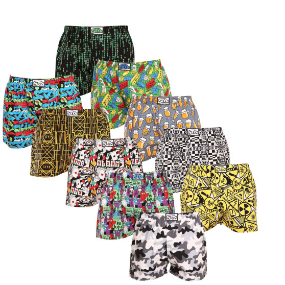 10PACK Boxers para homem Styx arte clássica borracha multicolorido (10A112570275735)